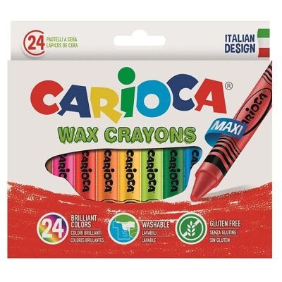 Carioca Maxi waskrijt doos van 24 wasco crayon