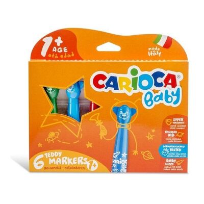 Carioca baby teddy 6 viltstiften (vanaf 1 jaar)