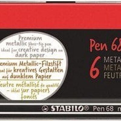 Stabilo Pen 68 metallic stiften 6 in blik