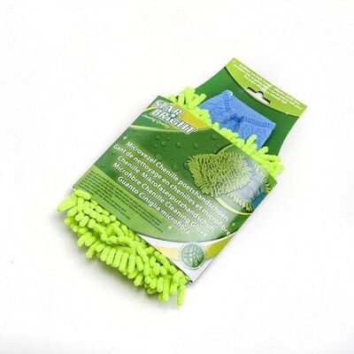 Starbright Microvezel chenille poetshandschoen groen/blauw