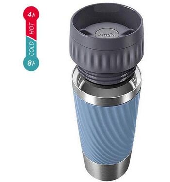 Emsa Travel Mug Easy Twist gobelet isotherme bleu inold 360ml anti-fuite 1