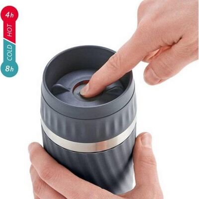 Emsa Travel Mug Easy Twist isoleerbeker antraciet inoud 360ml anti-lek