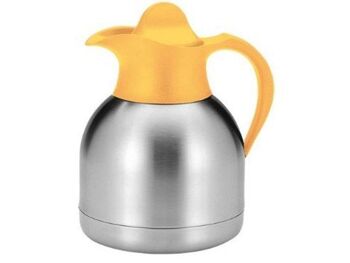 Pichet isotherme inox 1L avec bouchon à vis jaune thermos / thermos