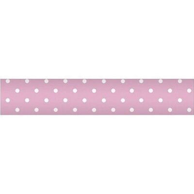 Damast papier 1,18x10m roze met stip wit