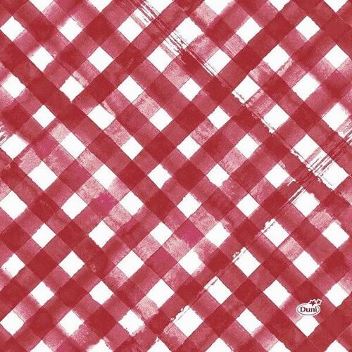 Duni Servetten Red Checks 33x33cm 3-laagstissue FSC pak a 20 servetten