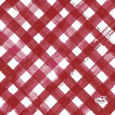 Duni Servetten Red Checks 24x24cm 3-laagstissue FSC pak a 20 servetten