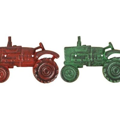 Esschert Design Flessenopener tractor 20x7x13cm rood of groen