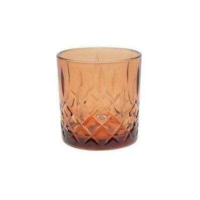 Whiskeyglas/drinkglas 345ml amber Ø8,1xh8,3cm doos a 6 stuks ( ook als theelichthouder te gebruiken )