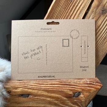 Aimant pince à linge en bois avec carte "Pour vous" 2