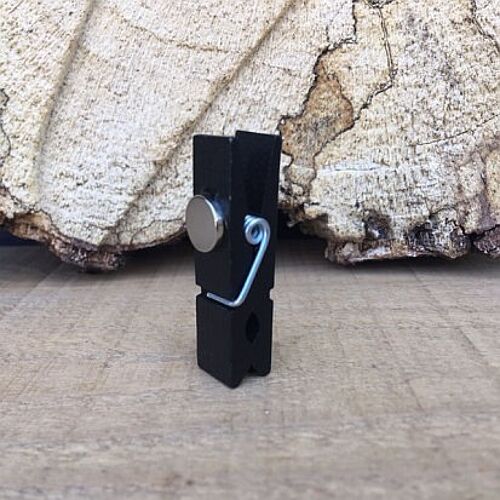 Mini Magnet Clothespin Black