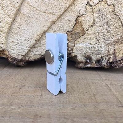 Mini Magnet Clothespin White