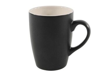 Tasse à café noir mat/intérieur blanc 340ml