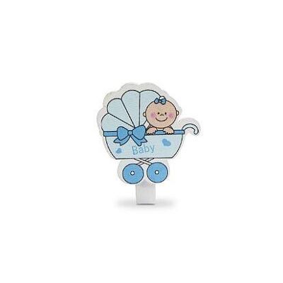 Birth clothespins Baby blue K