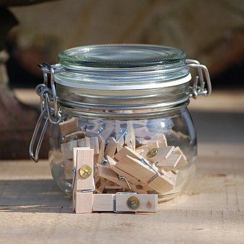 jar pushpin clothespins Wood