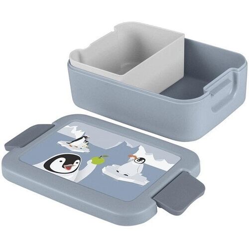 Sunware Sigma Home Lunchbox Pinguïn met bentobakje blauwgrijs/decor