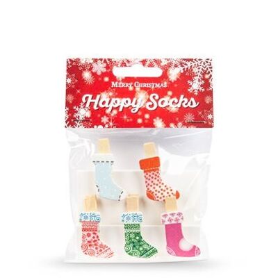 Weihnachtswäscheklammern Happy Socks