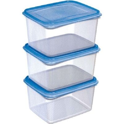 Sunware Club Cuisine Diepvriesdozenset 1,5 liter transparant/blauw set a3 stuks 17,5x14,9,5cm