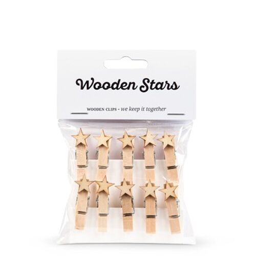 clothespins card line Wooden Stars