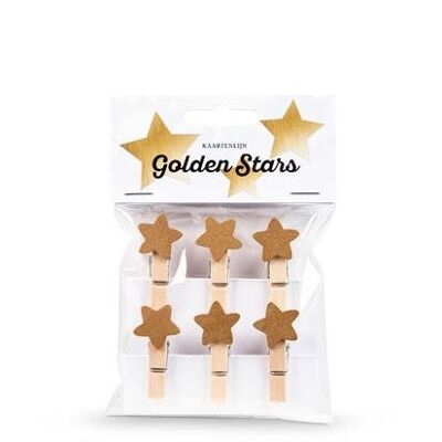 clothespins card line Golden Stars