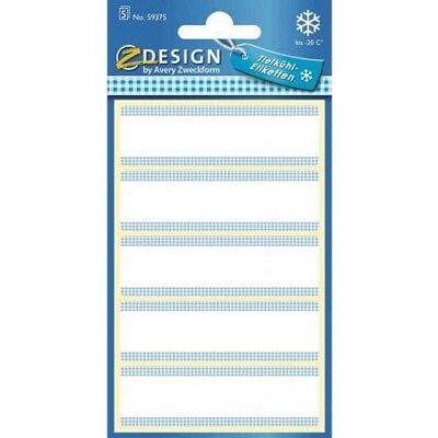 diepvriesetiket Z-design Home 76x22mm 25 etiketten wit/blauw. Bundel a 10 pakjes