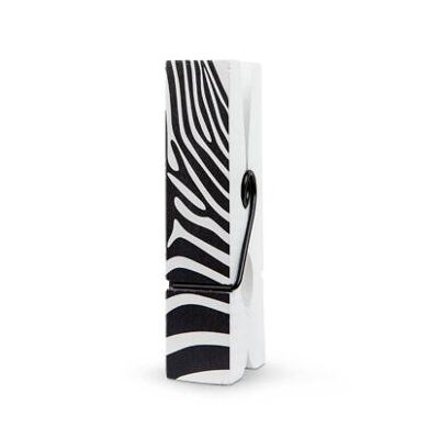 Grande pince à linge blanche Zebra