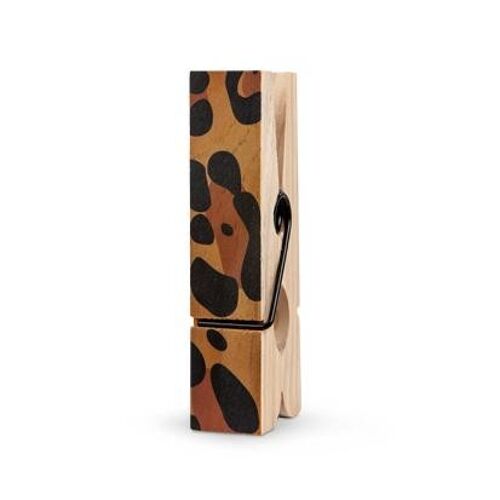 Big Wooden clothespin Leopard