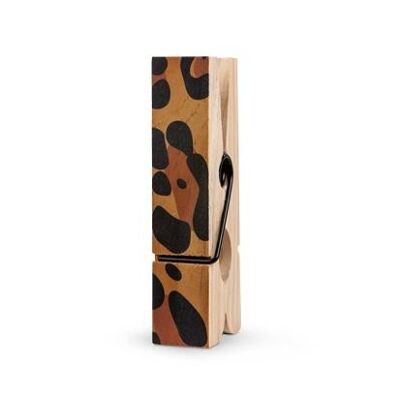 Pinza de madera grande Leopardo
