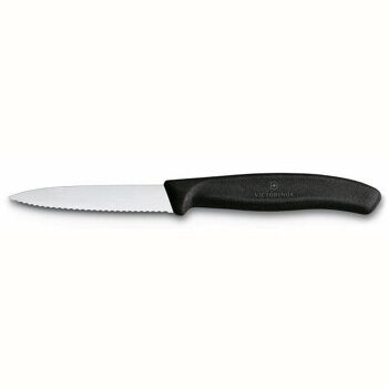 Couteau d'office Victorinox Swissclassic lame dentelée 8cm manche noir