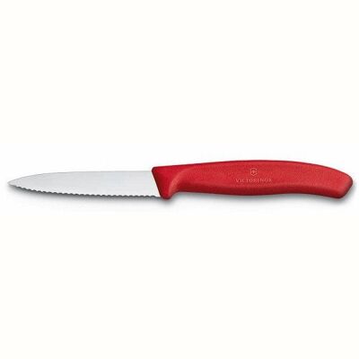 Victorinox Swissclassic schilmes 8cm gekarteld lemmet rood handvat