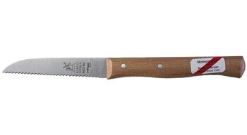 Couteau dentelé Couteau de moulin en acier inoxydable avec manche en bois