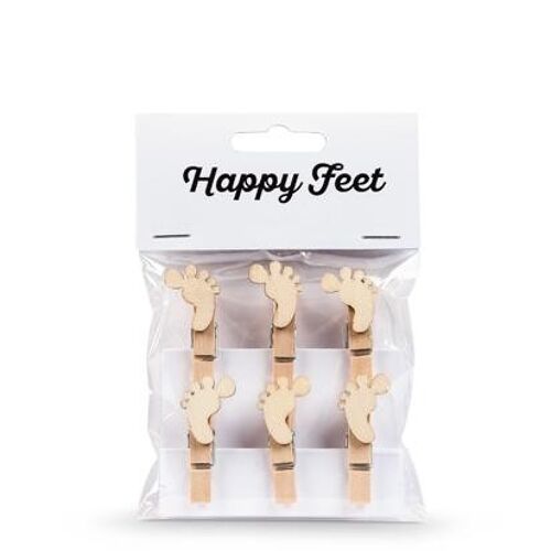 Mini clothespins Happy Feet