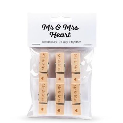 Mini pinces à linge Mr & Mrs Heart