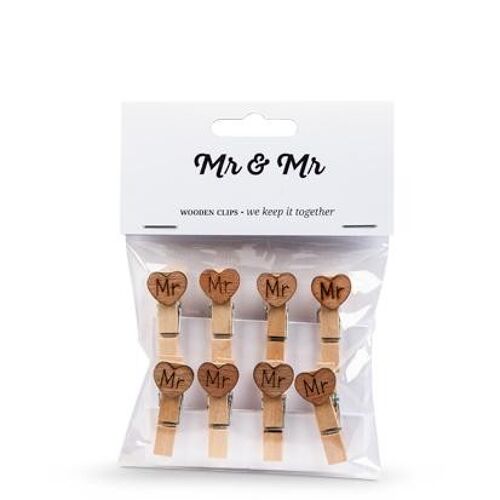 Mini clothespins Mr & Mr