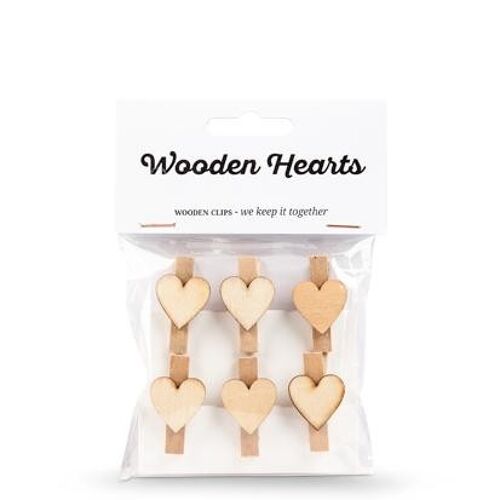 Mini clothespins Wooden Hearts