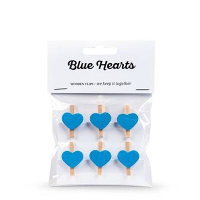 Mini mollette Blue Hearts