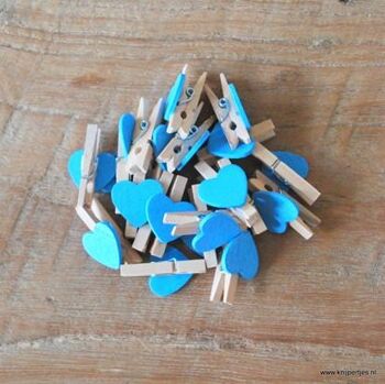 Mini pinces à linge Blue Hearts 2