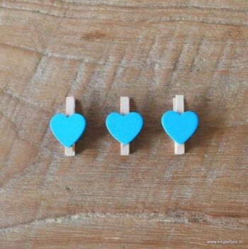 Mini pinces à linge Blue Hearts 4