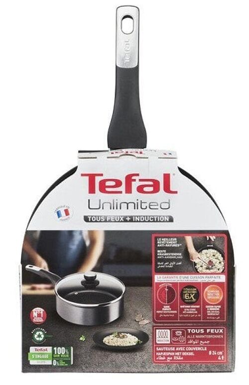 Tefal 24cm Frying Pan, Unlimited ON, Non- Stick Induction, Aluminium,  Exclusive