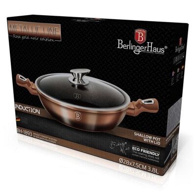 BerlingerHaus braadpan/wok 28cm Metallic line Rose Gold Noir Collection