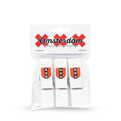 Pinzas para la ropa con imán Amsterdam Logo