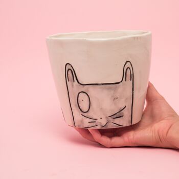 GONZALO: Maceta grande para gatos de cerámica hecha a mano 5