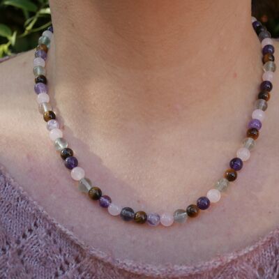 Necklace or Choker in natural pearls, Lithotherapy