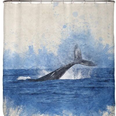 Whale shower curtain 180x200 cm