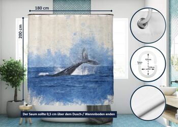 Rideau de douche baleine 180x200 cm 2