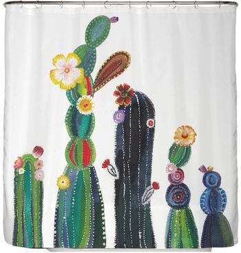 Rideau de douche fleurs de cactus 180x200 cm 1