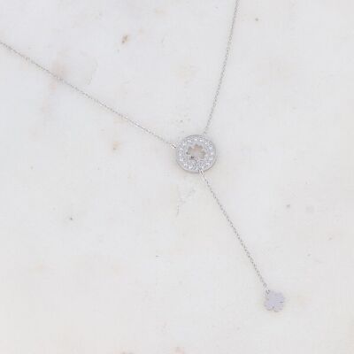 Isabelline necklace - rhodium clover