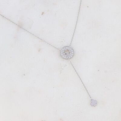 Isabelline necklace - rhodium clover
