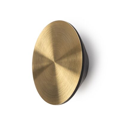 Brushed brass round wall hook