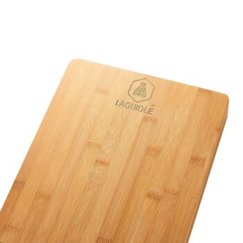 Planche à découper en bamboo avec tiroir de stockage inox 2