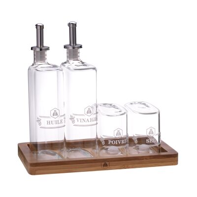 4-piece glass vinegar set